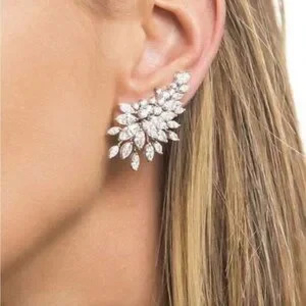 NEW Aurelia Diamond Feather Stud Earrings